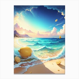 Lemons On The Beach Canvas Print