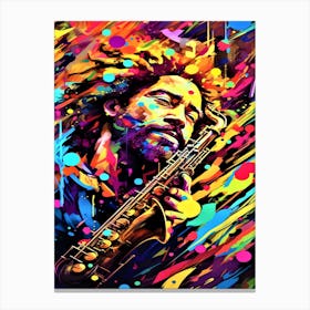 Jazz Haze- Sax Player In The Moment Canvas Print