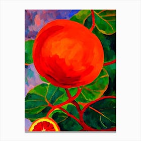 Blood Orange Fruit Vibrant Matisse Inspired Painting Fruit Canvas Print
