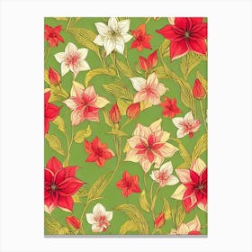 Amaryllis Repeat Retro Flower Canvas Print