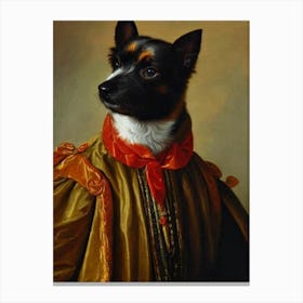 Silky Terrier Renaissance Portrait Oil Painting Canvas Print