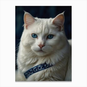 White Cat With Blue Eyes 2 Canvas Print