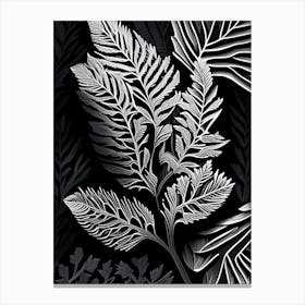 Spruce Leaf Linocut 2 Canvas Print