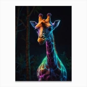 Neon Giraffe 1 Canvas Print