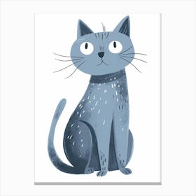 Russian Blue Cat Clipart Illustration 3 Canvas Print
