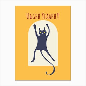 Funny Cat Celebrate Canvas Print