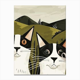 Two Cats In A Field Canvas Print