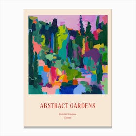 Colourful Gardens Butchart Gardens Canada 3 Red Poster Canvas Print