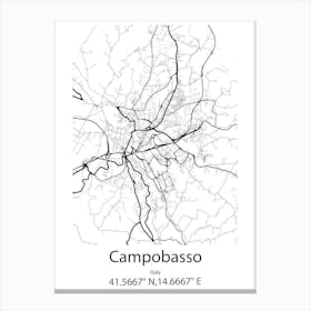 Campobasso,Italy Minimalist Map Canvas Print