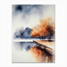 Watercolor Of Autumn Trees 10 Canvas Print