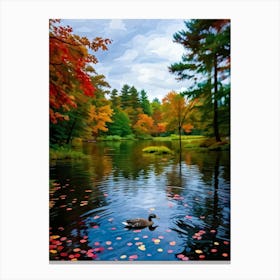 Duck In The Pond 1 Canvas Print