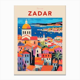 Zadar Croatia 4 Fauvist Travel Poster Canvas Print