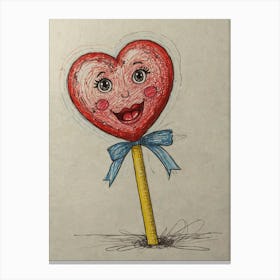 Lollipop Heart Canvas Print