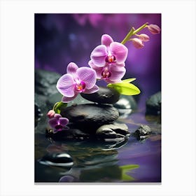 Orchids In Water 1 Canvas Print