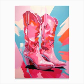 Cowgirl Shoes Western Painting Canvas Print