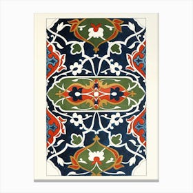 Green And Red Ornamental Tiles From The Afghan Boundary Commission Canvas Print