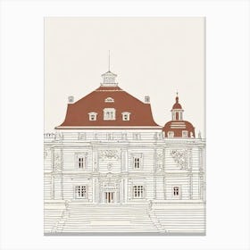 Linderhof Palace Ettal Boho Landmark Illustration Canvas Print