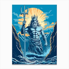 Poseidon Pop Art 11 Canvas Print