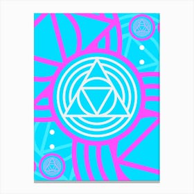 Geometric Glyph in White and Bubblegum Pink and Candy Blue n.0089 Canvas Print