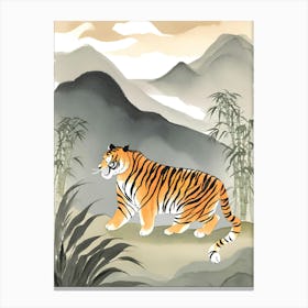 Tiger In The Mountains Canvas Print