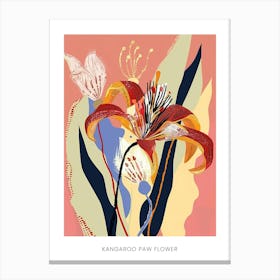 Colourful Flower Illustration Poster Kangaroo Paw Flower 1 Canvas Print
