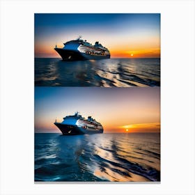 Sunset Cruise Ship-Reimagined Canvas Print