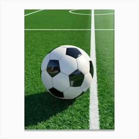 Soccer Ball On The Field 3 Canvas Print