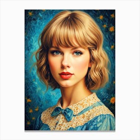 Taylor Swift by Van Gogh Style Canvas Print