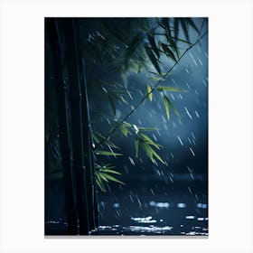 Bamboo Tree In The Rain Canvas Print