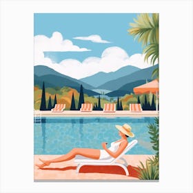 Lounging By The Pool 7 Canvas Print