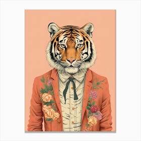Tiger Illustrations Wearing A Blouse 1 Canvas Print