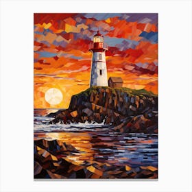 Lighthouse At Sunset 11 Canvas Print