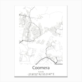 Coomera,Australia Minimalist Map Canvas Print