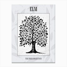 Elm Tree Simple Geometric Nature Stencil 21 Poster Canvas Print