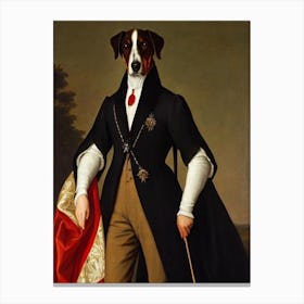 Treeing Walker Coonhound Renaissance Portrait Oil Painting Canvas Print