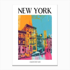 Lower East Side New York Colourful Silkscreen Illustration 4 Poster Canvas Print