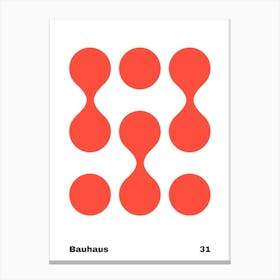 Geometric Bauhaus Poster Red 31 Canvas Print
