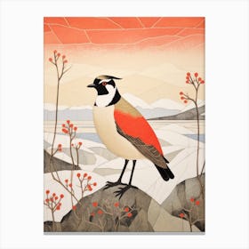 Bird Illustration Lapwing 1 Canvas Print