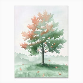 Maple Tree Atmospheric Watercolour Painting 3 Canvas Print