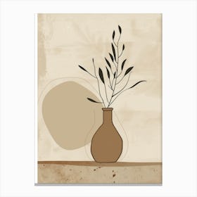 Vase Of Olives Aesthetic Organic Canvas Print