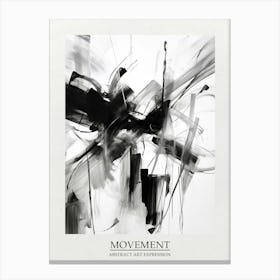 Movement Abstract Black And White 5 Poster Canvas Print