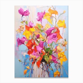 Abstract Flower Painting Bougainvillea 1 Canvas Print