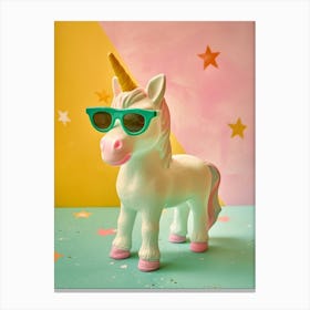 Pastel Toy Unicorn With Sunglasses 2 Canvas Print
