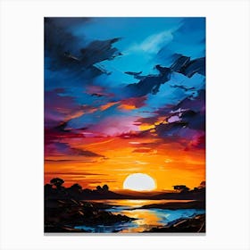 Sunset Over Water 2 Canvas Print