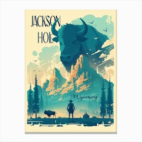 Jackson Hole Wyoming Vintage Poster Canvas Print