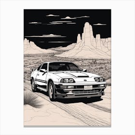 Toyota Supra Desert Drawing 2 Canvas Print