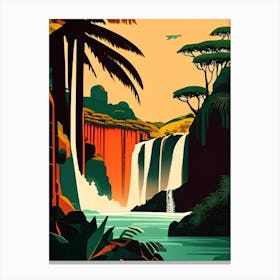 Iguazú Falls National Park Brazil Retro Canvas Print