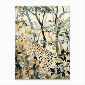 Jaguars Pastels Jungle Illustration 3 Canvas Print