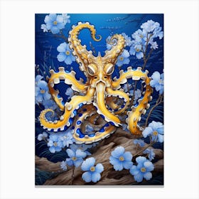 Blue Ringed Octopus Illustration 10 Canvas Print