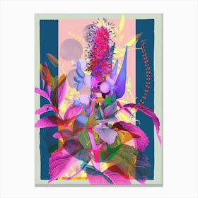 Celosia 4 Neon Flower Collage Canvas Print